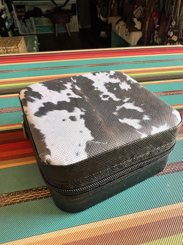 Cow Print Travel Jewelry Box
