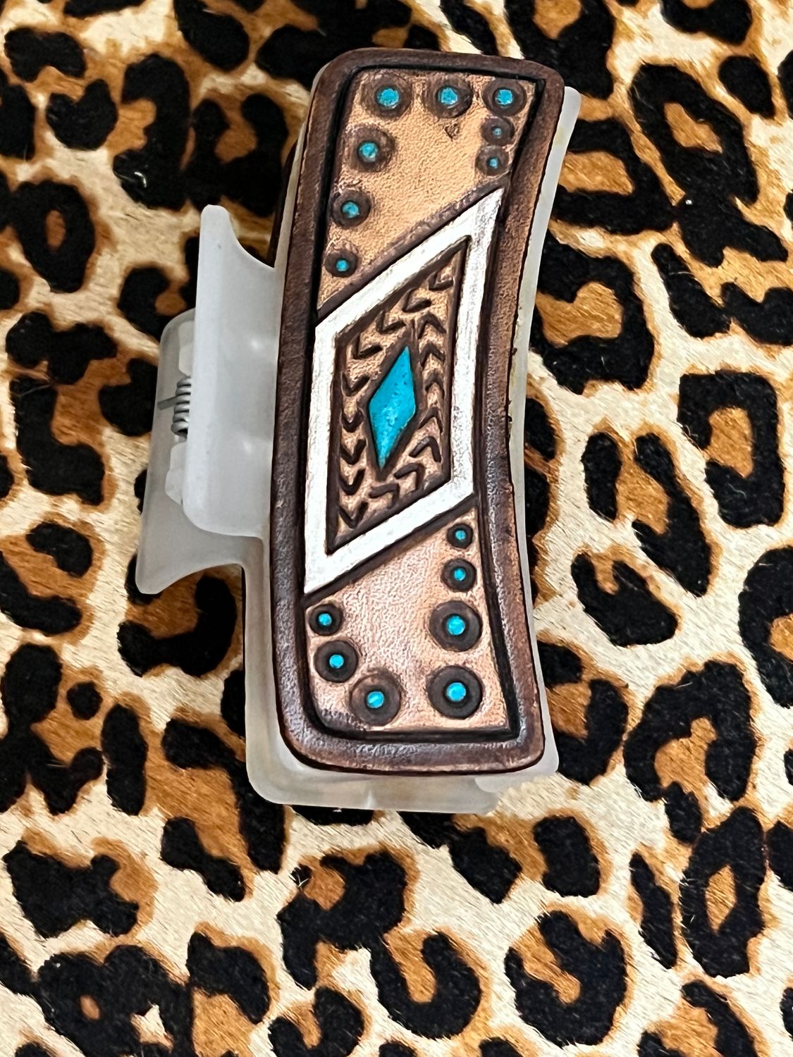 Turquoise Diamond Hair Claw