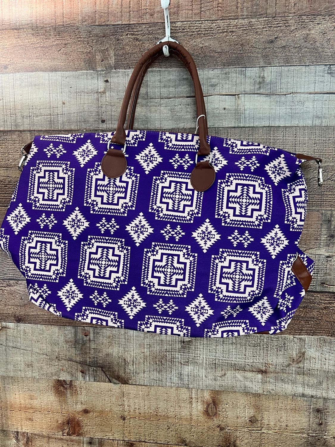 Purple Aztec Cross Tote Bag