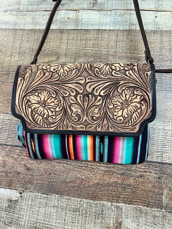 Serape Tooled Crossbody Bag