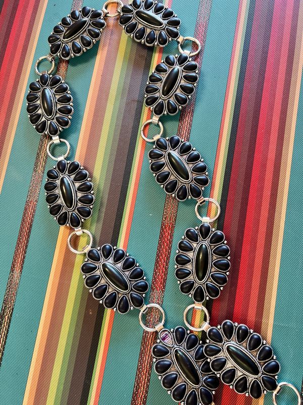 Black Stone L/XL Concho Belt