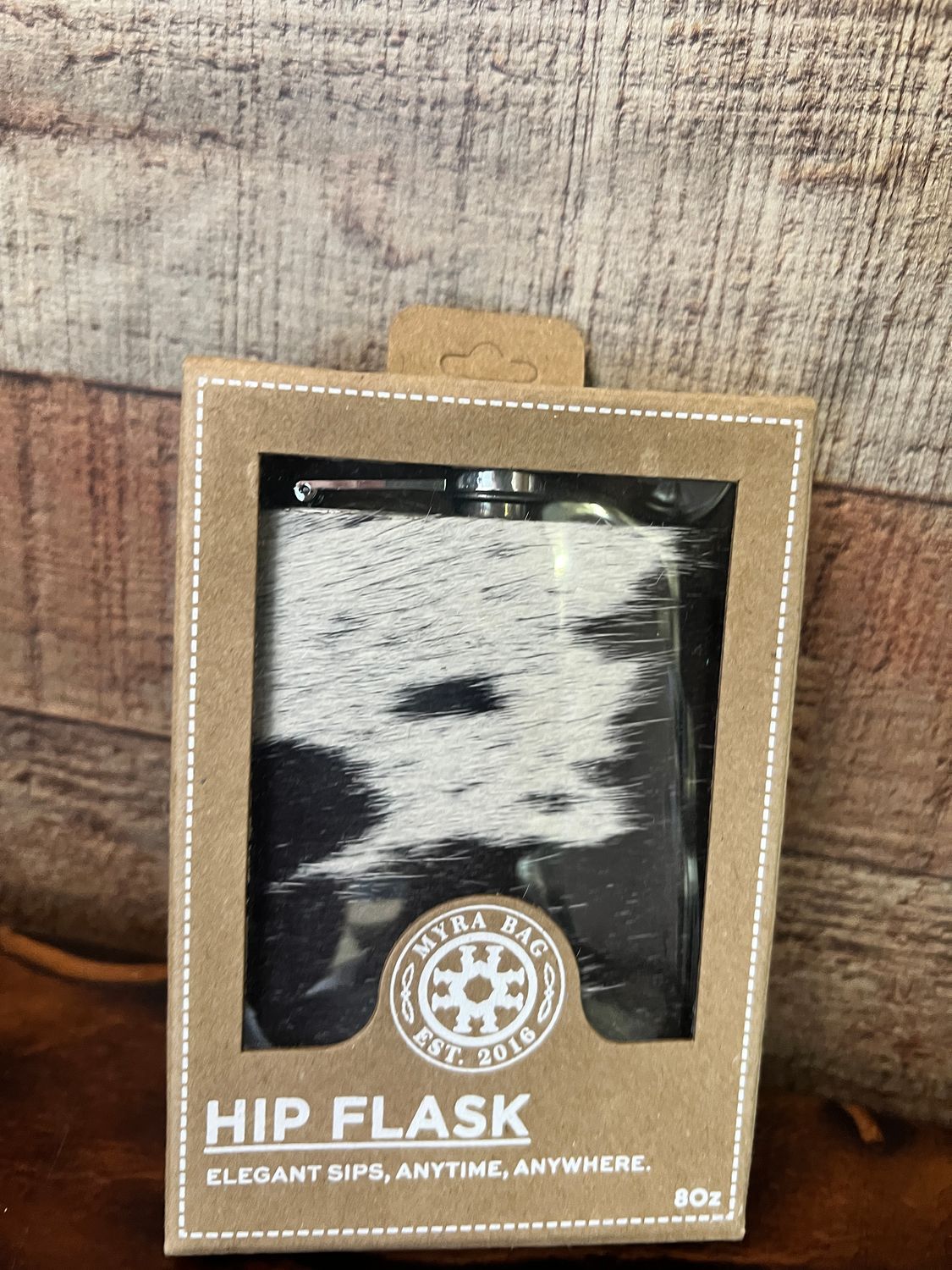 Black Cowhide Flask 