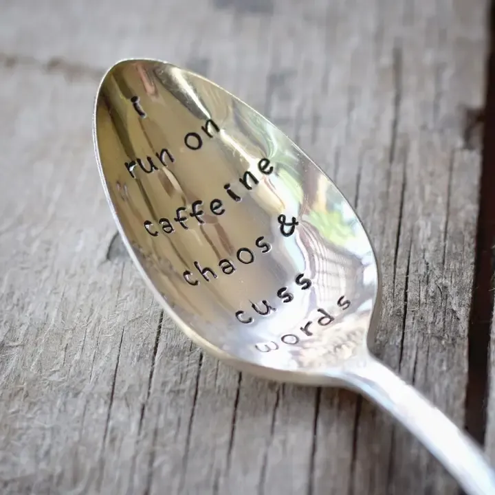 I Run on Caffeine Chaos &amp; Cuss Words Teaspoon