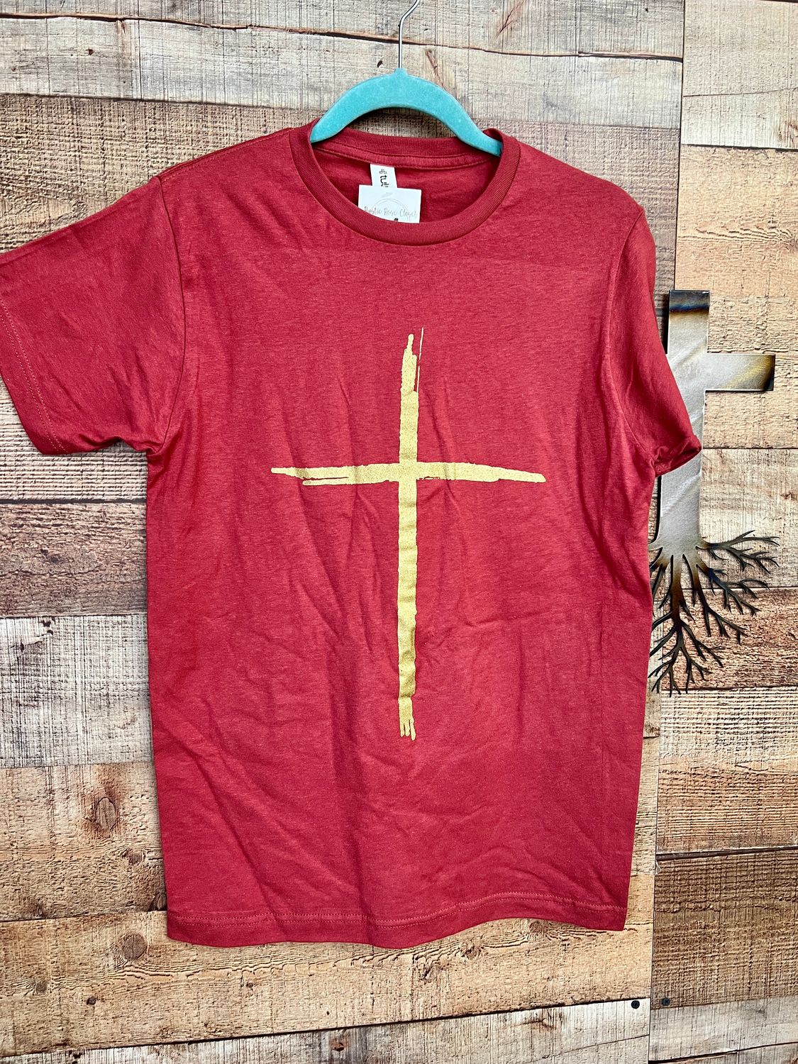 Rust Gold Cross Tee