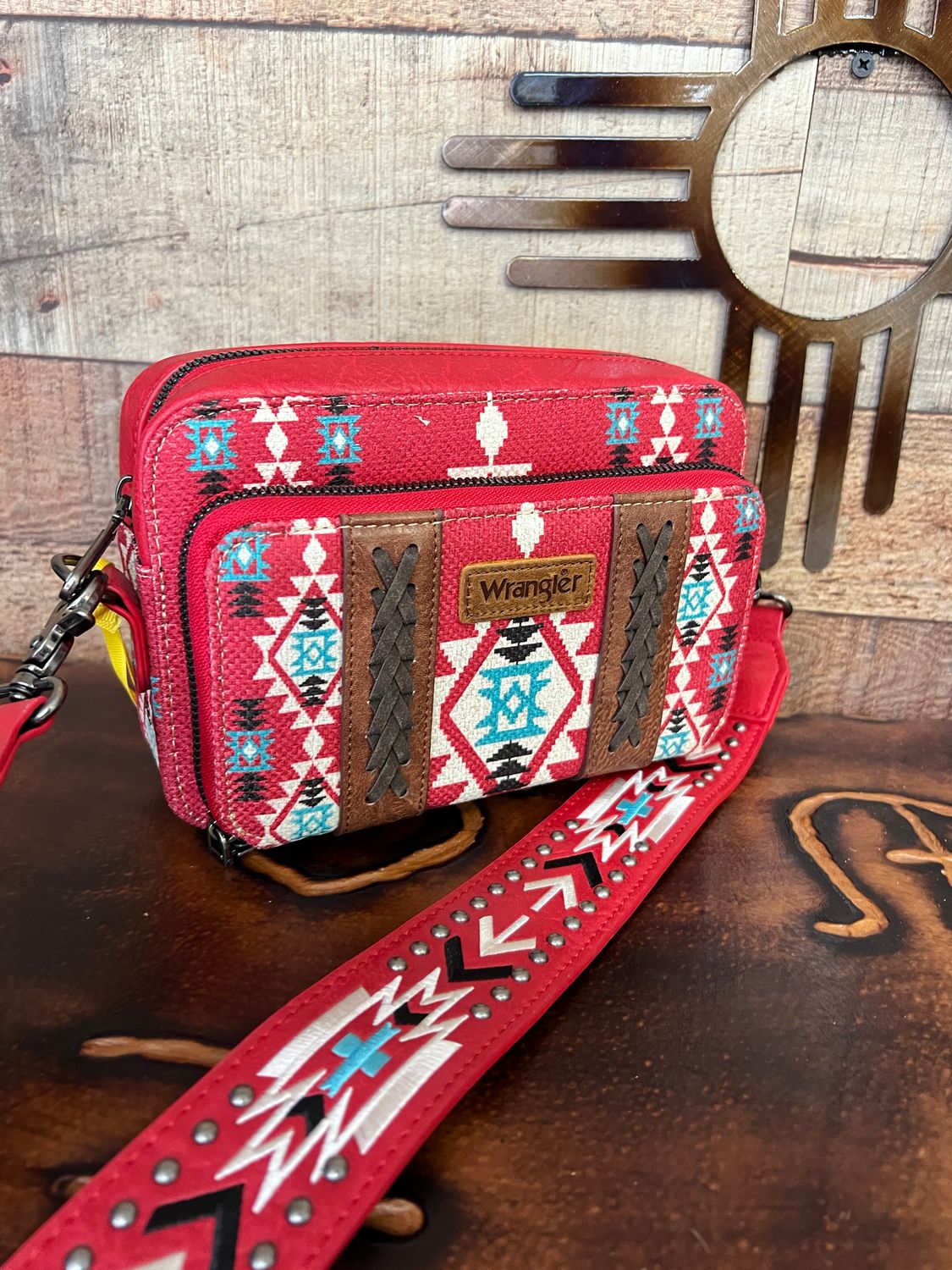 Wrangler Red Aztec Wallet