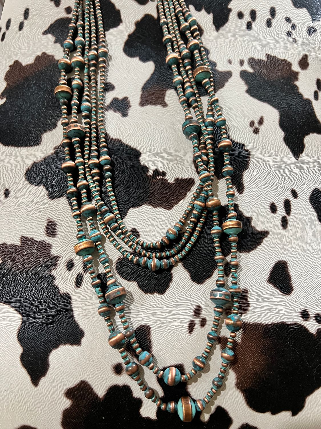 Fashion Patina Layered Navajo Necklace