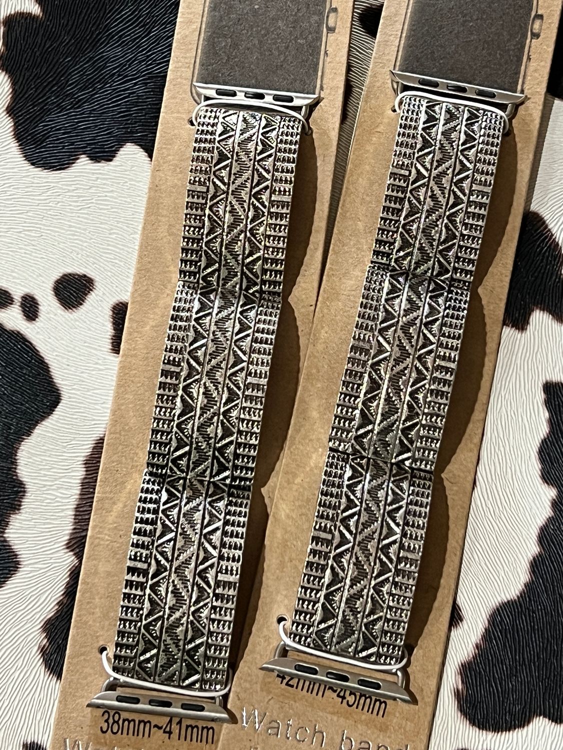 Western Style Aztec Silver Watchband