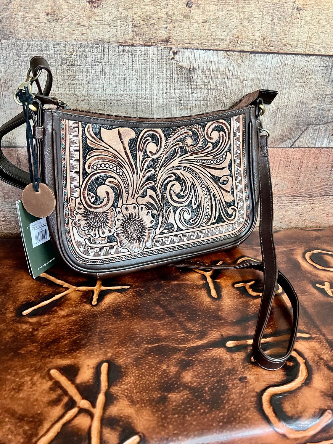 Tooled Shoulder Bag