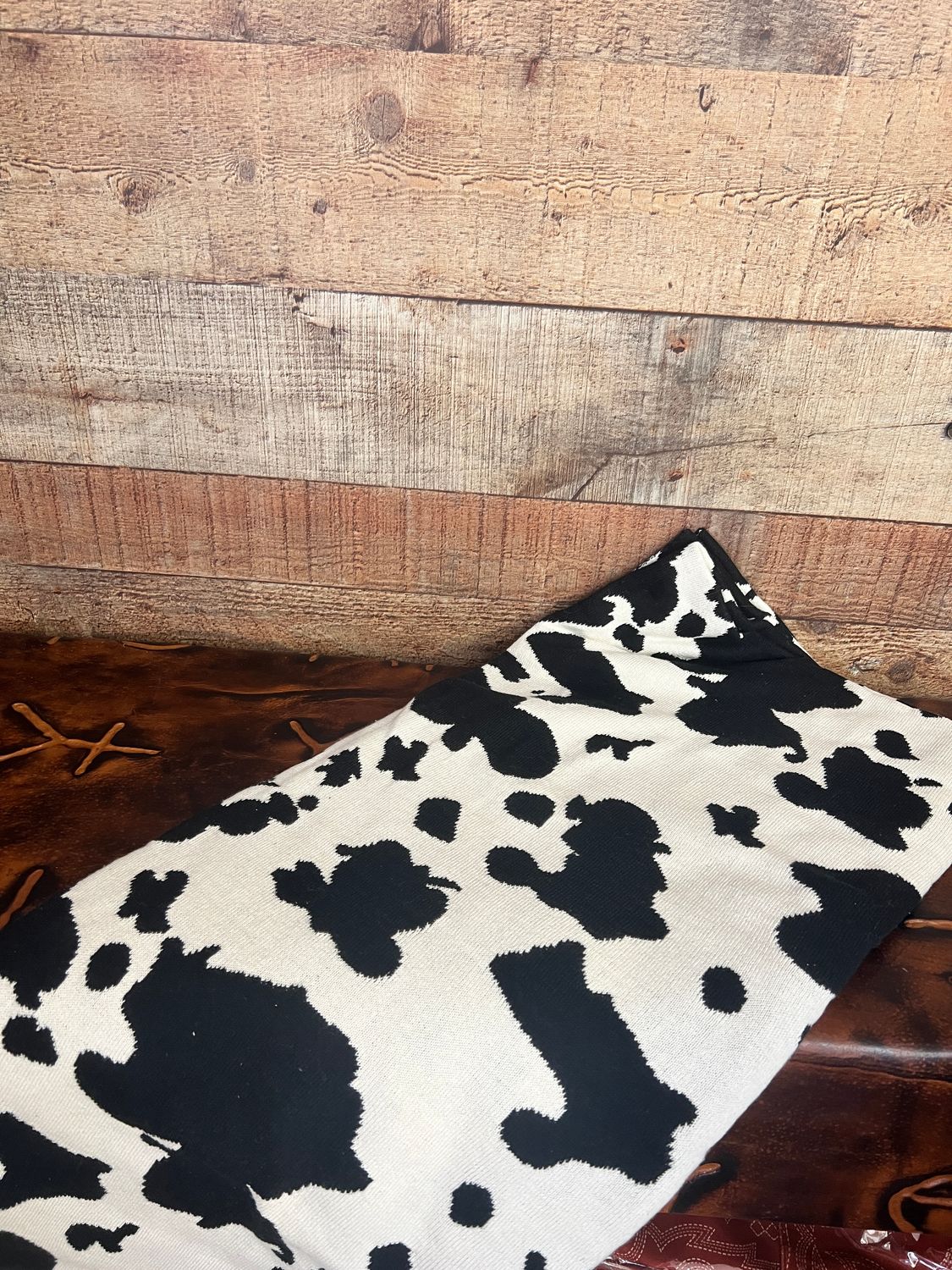 Rustic Charm Cow Print Throw