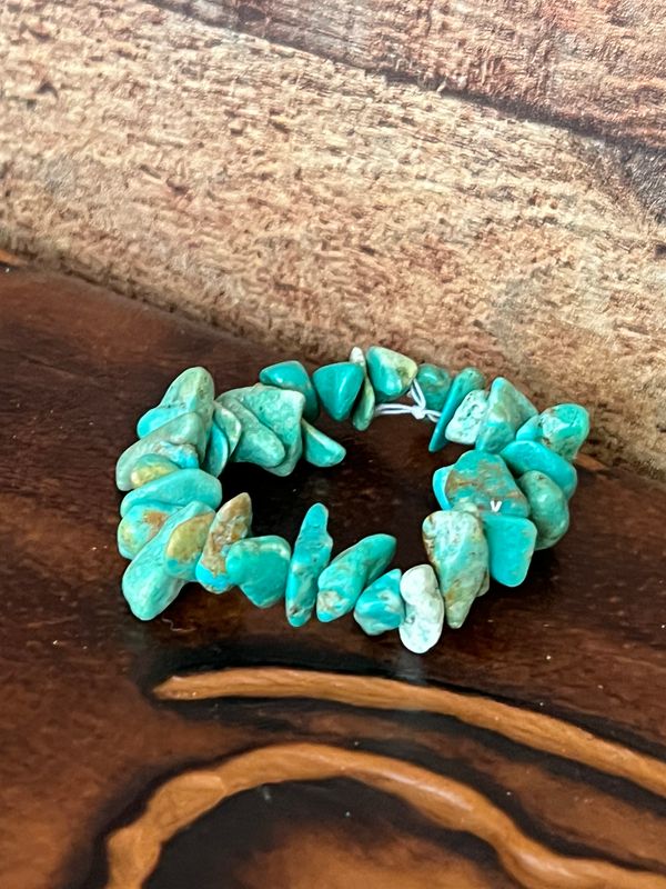 Chunky Natural Turquoise Beaded Bracelet