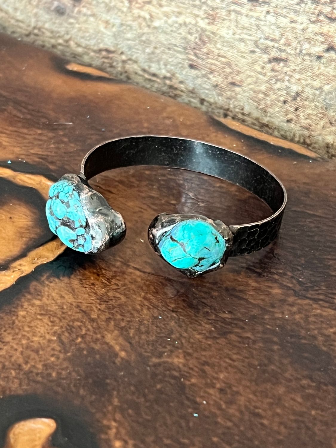 Genuine Natural Turquoise Cuff Bangle Bracelet