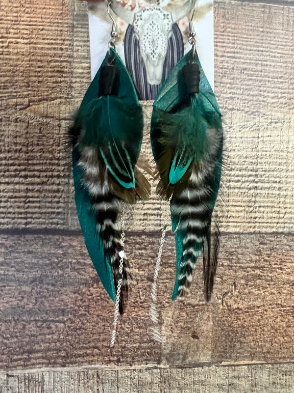 Seeley Feather Earrings - 5 inches