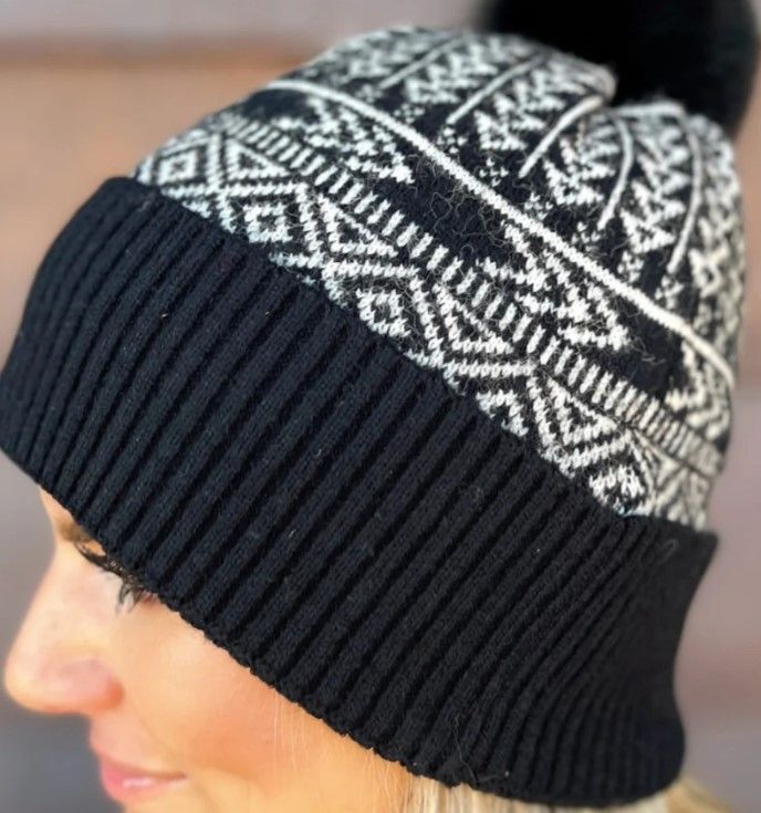 Black Aztec Beanie