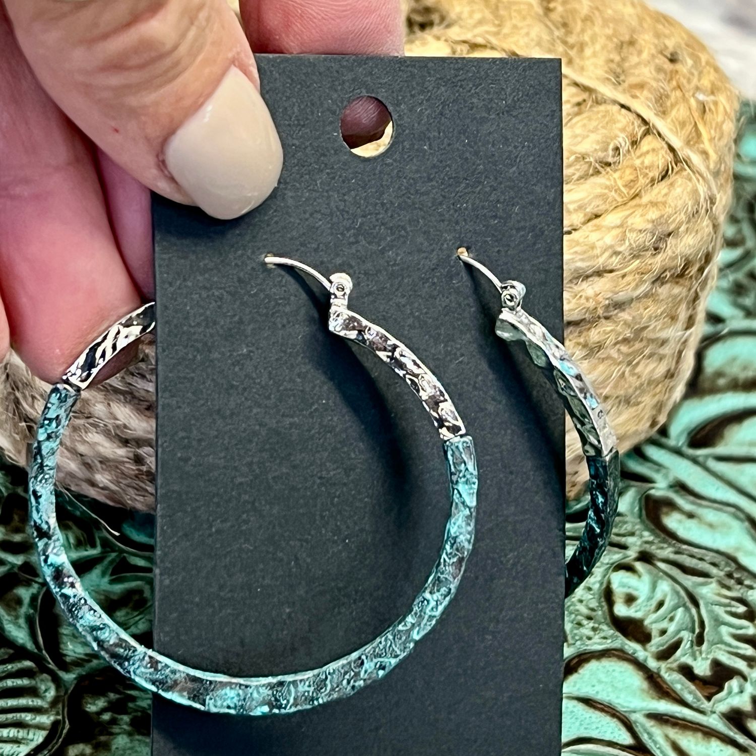 Patina Round Hoop Style Earrings