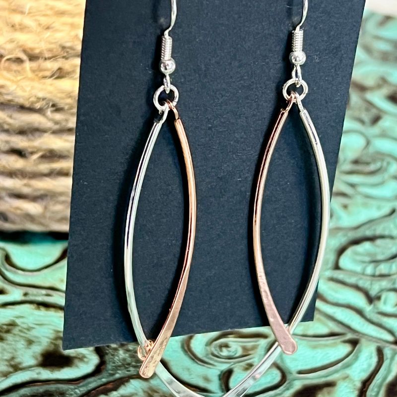 Spiral Drop Copper Earrings
