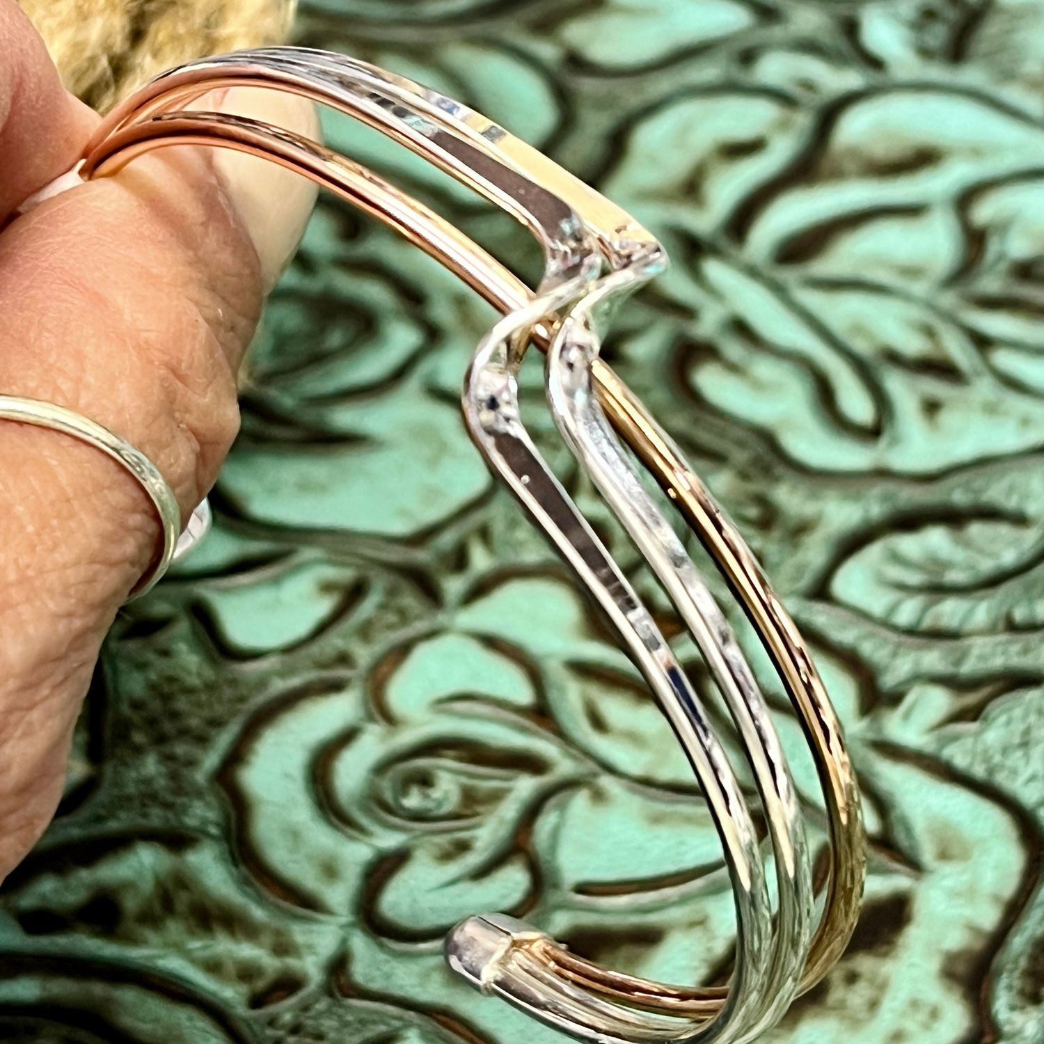 Copper Linked Cuff Bracelet