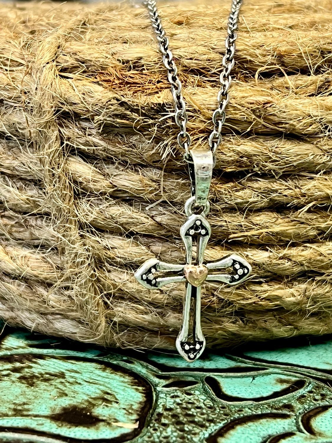 Silver Cross Pendant Necklace