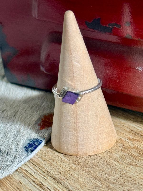 Authentic Amethyst Sterling Ring Size 5/6