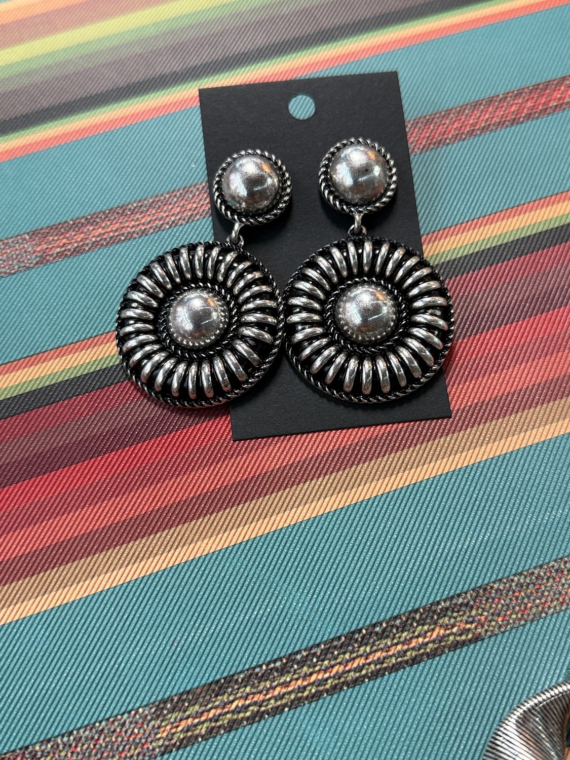 Silver Round Post Earrings 