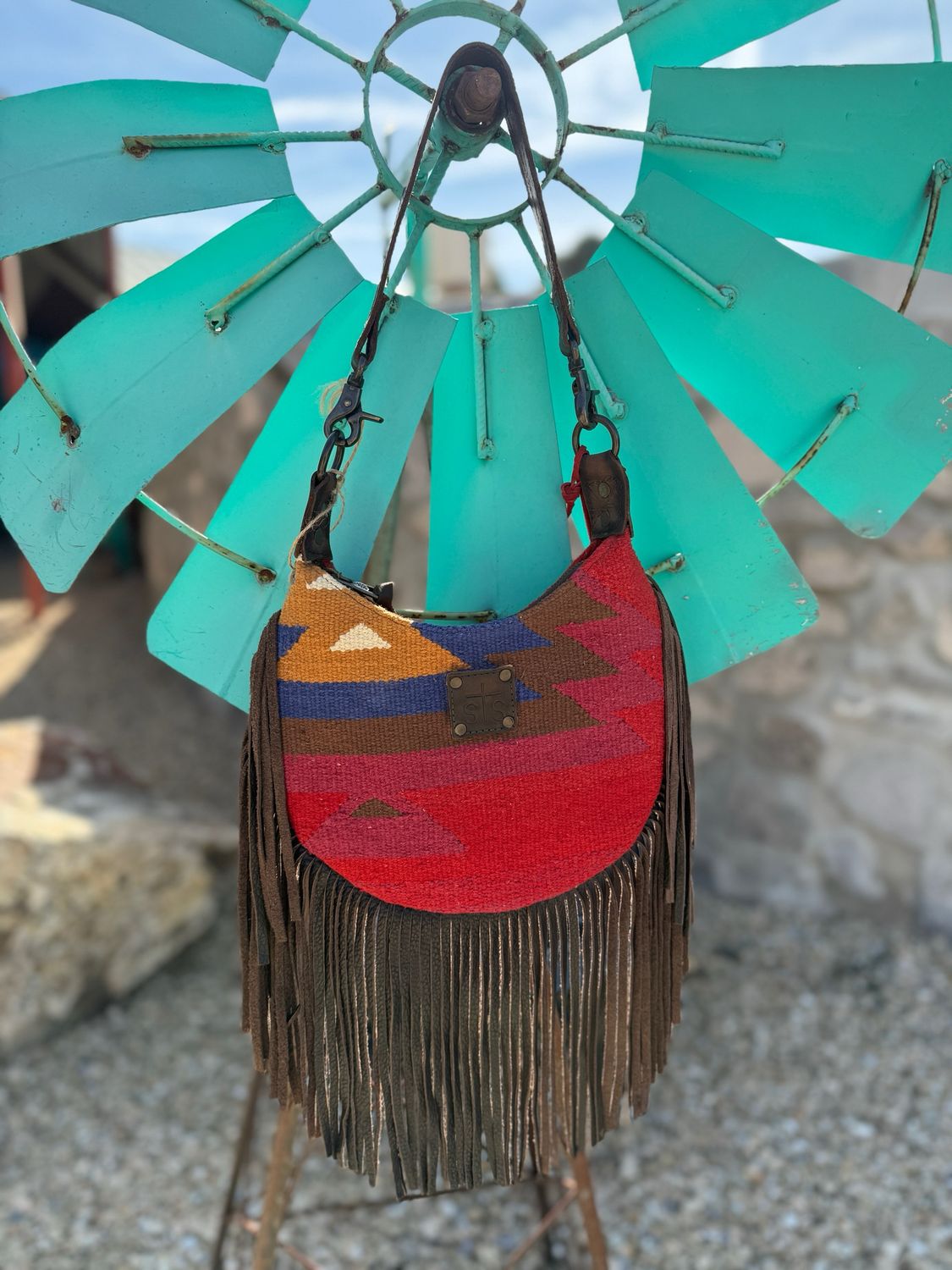 Crimson Sun Nellie Fringe Bag 