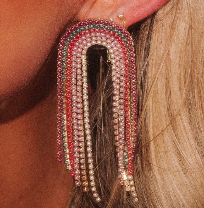 Bling Pearl Rainbows Earrings