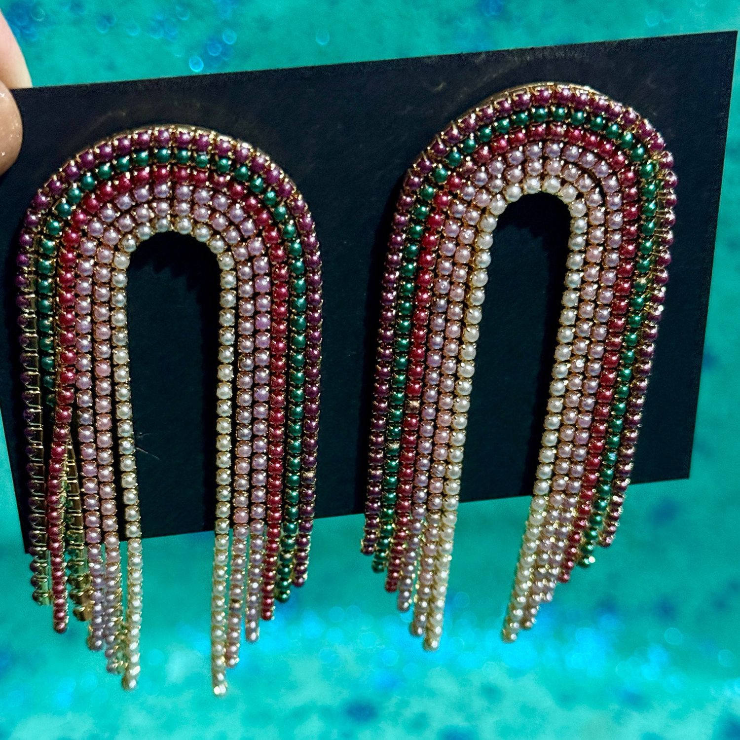 Bling Pearl Rainbows Earrings