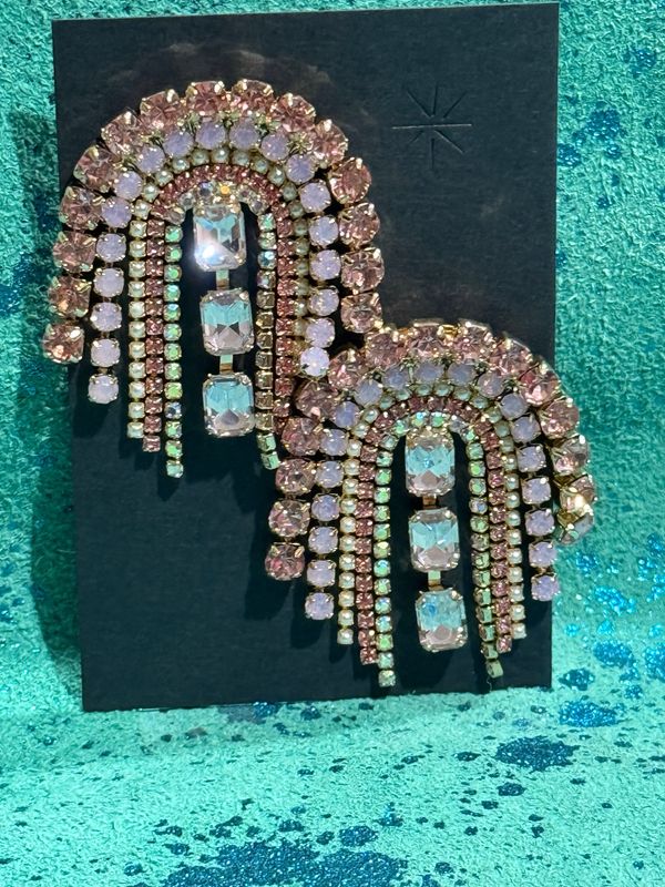 Bling Pink Baby Jumbo Earrings