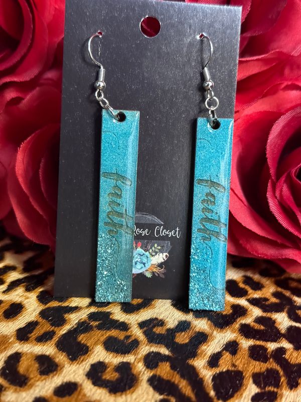 Faith Turquoise Glitter Earrings 