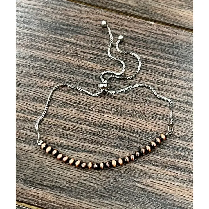 Handmade Copper Navajo Bead Adjustable Bracelet