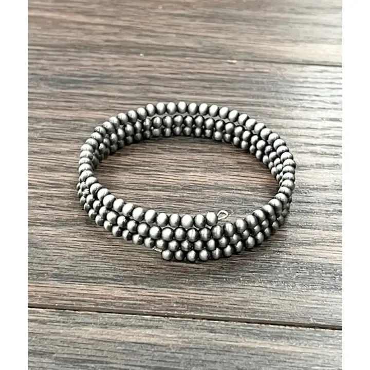 Handmade 4mm Navajo Bead Wrap Bracelet 
