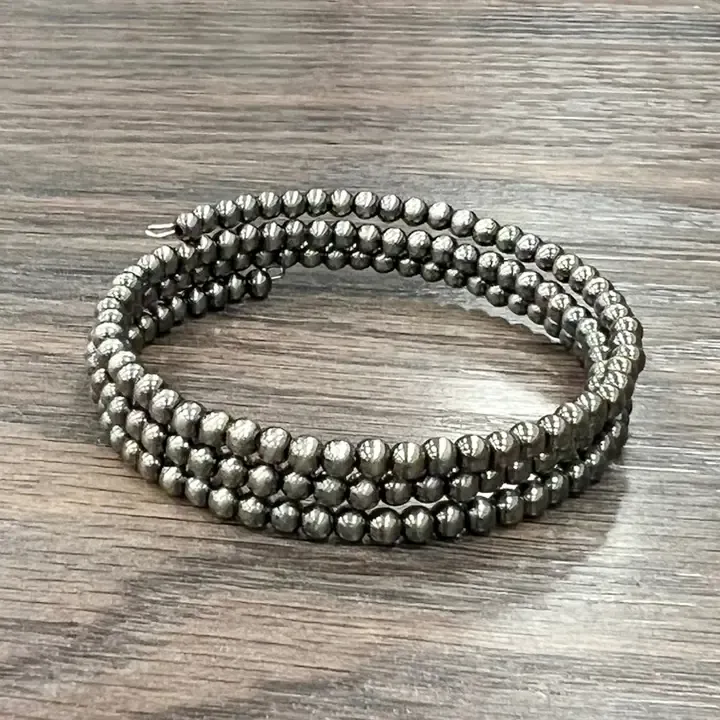 Tiny 4mm Polish Navajo Bead Wrap Bracelet 