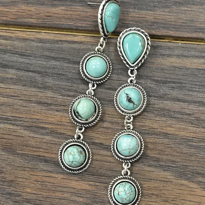 Handmade Turquoise Post Earrings 721092