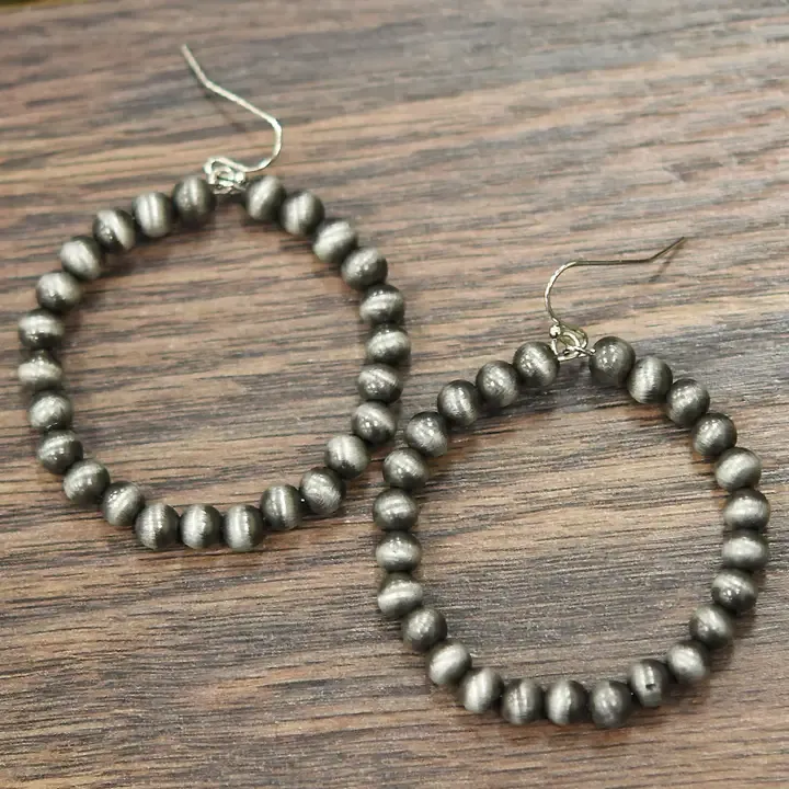Navajo Bead Hoop Earrings 