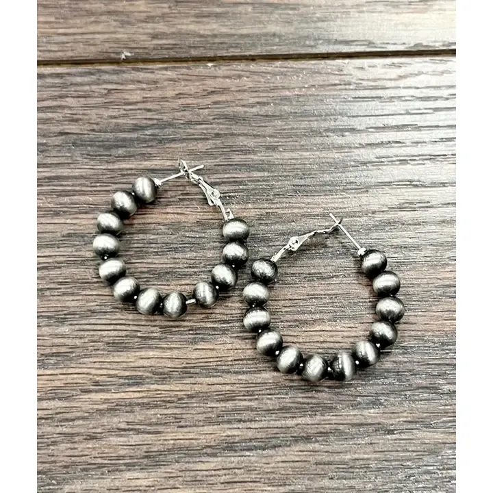 Navajo Bead Hoop Earrings 