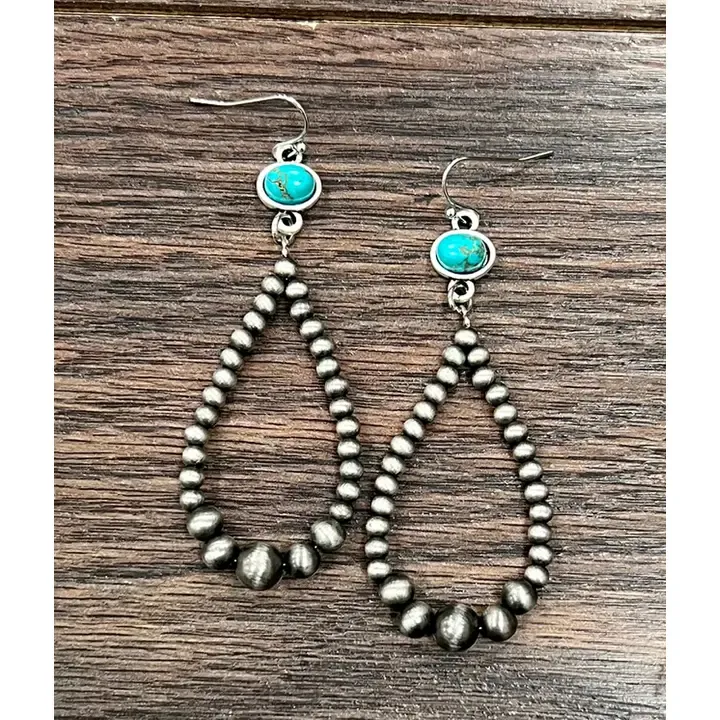 Handmade Drop Navajo Bead Earrings 