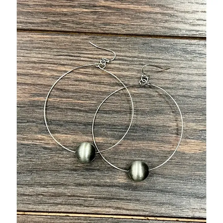 Handmade Navajo Bead Hoop Earrings 