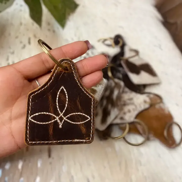 BootStitch 2 Vintage Cowhide &amp; Leather Keychain  