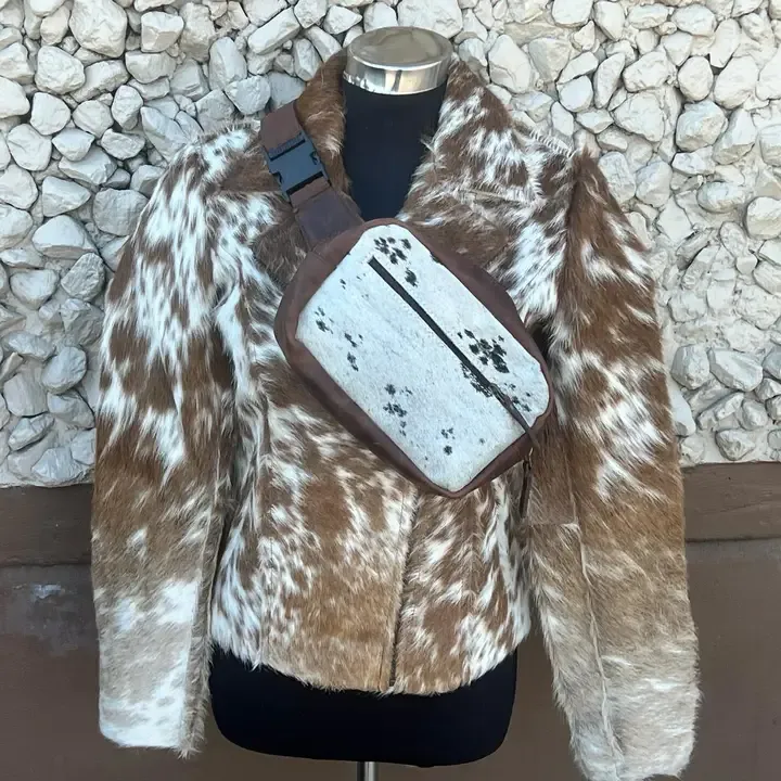 Rustic Leather and Cowhide Sling bag