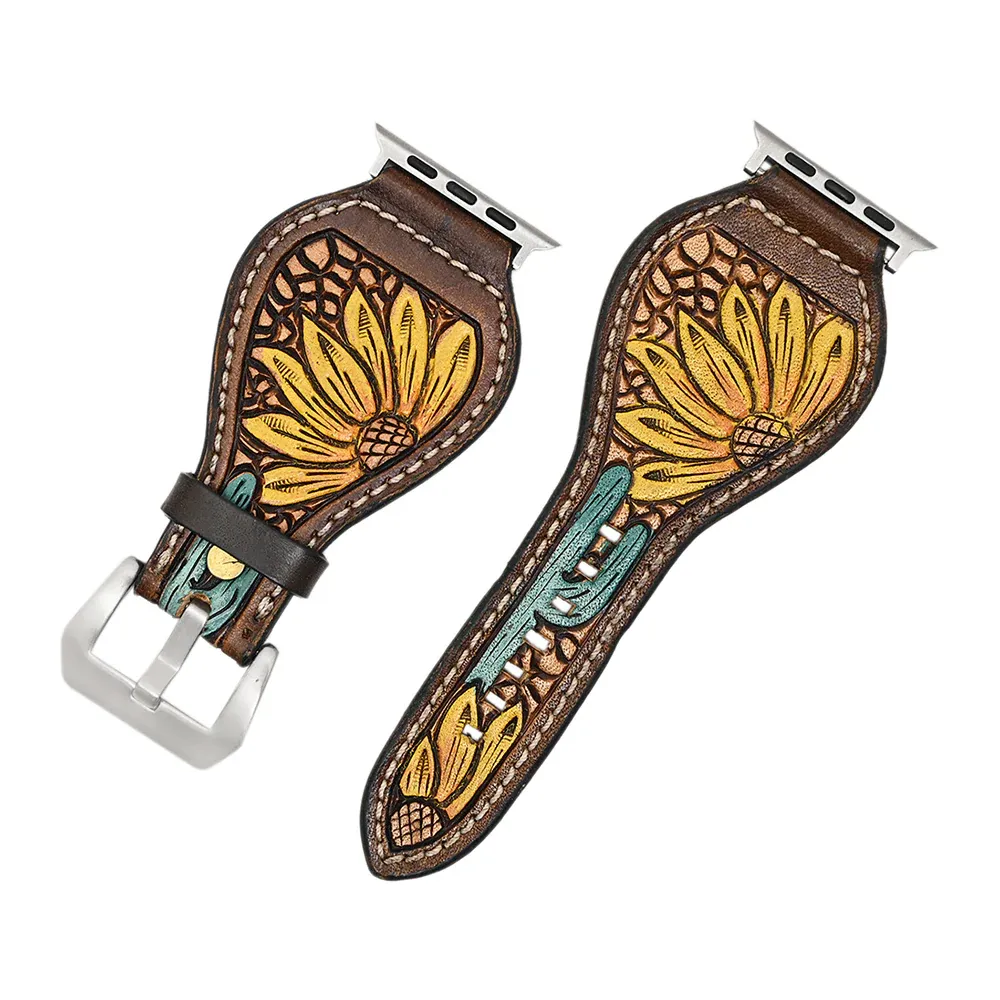 Sunflower Cactus Leather i Watch Strap 38-40-41