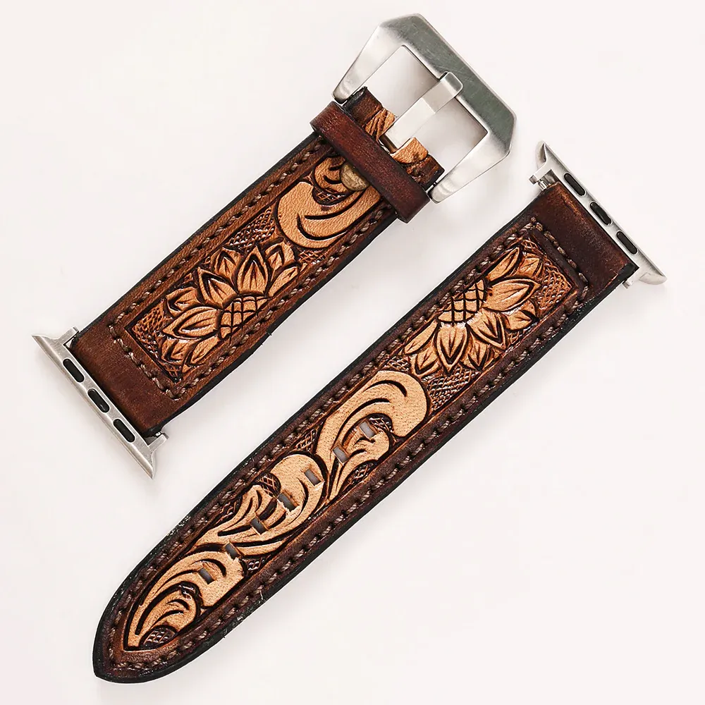 Natural Tooled Slim iWatch Band 38-40-41