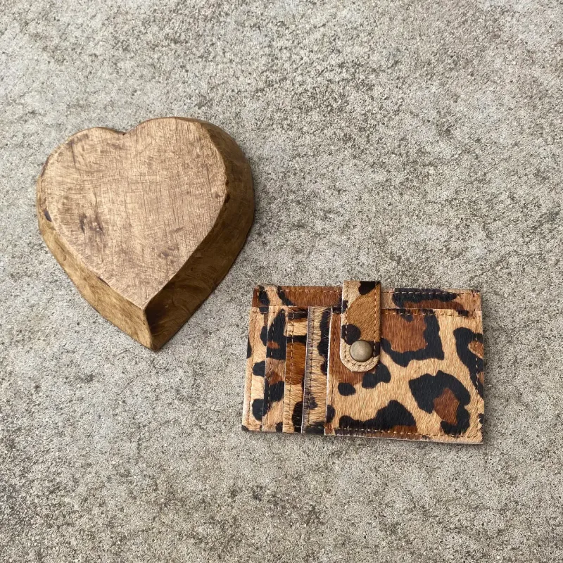  Leopard Cowhide Credit Card Wallet 