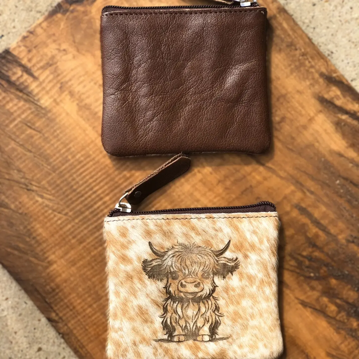 Baby Highland Cowhide Leather Coin Pouch   