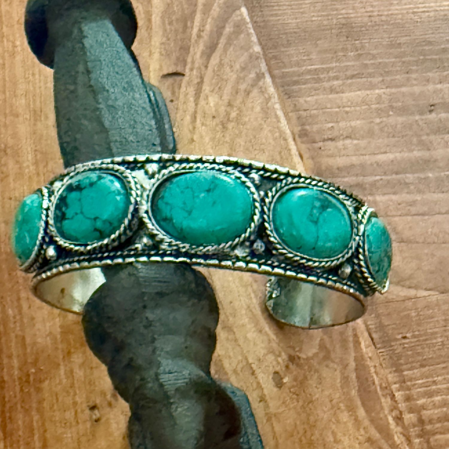 Turquoise Cabochon Cuff Bracelet