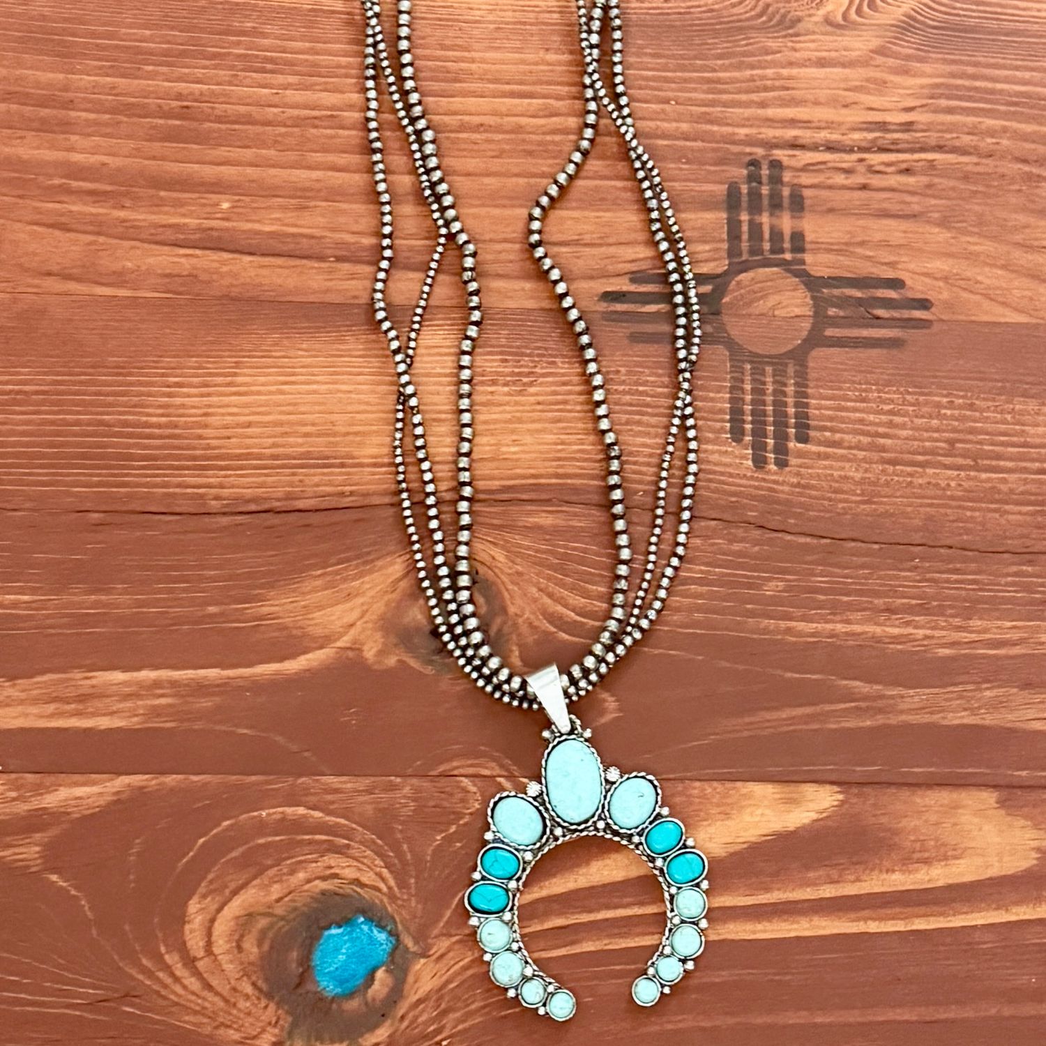 Rio Turquoise Squash Blossom Necklace 