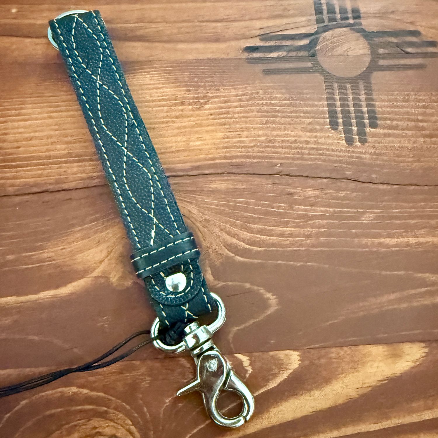Black Stitched Key Fob