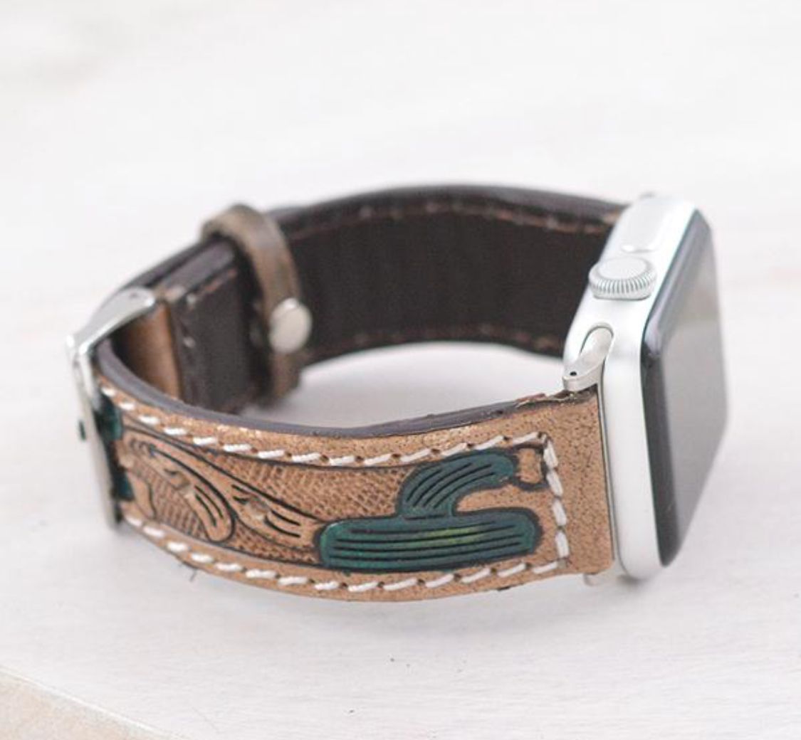 Leather Watchband - Cactus 38/40/41