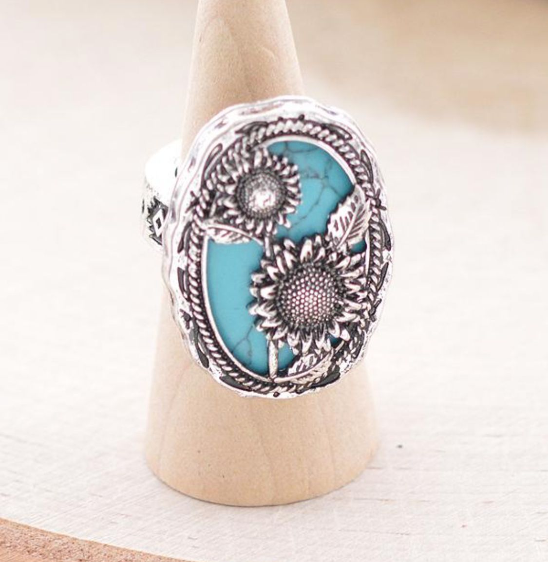 Turquoise Sunflower Ring