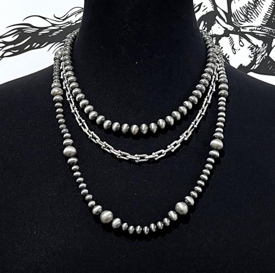 Navajo Pearl Layered Necklace
