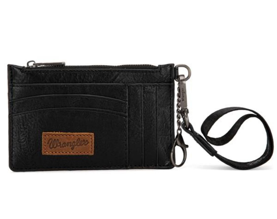Wrangler Black Key Chain Wristlet Card Wallet