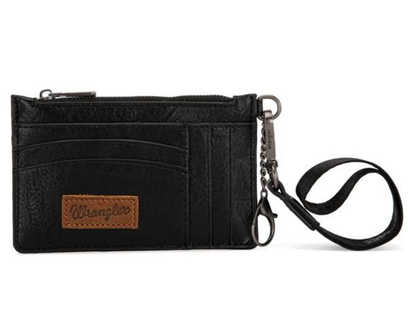 Wrangler Black Key Chain Wristlet Card Wallet